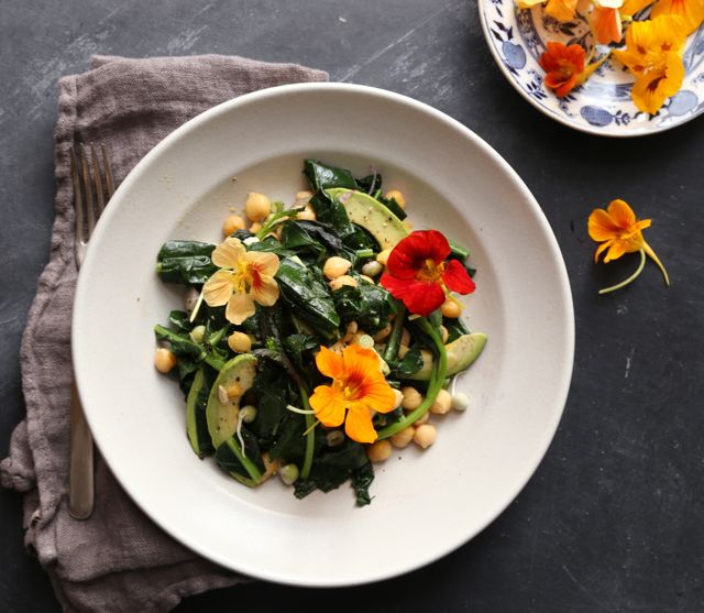 Simple Kale chickpea salad~happy mother’s day