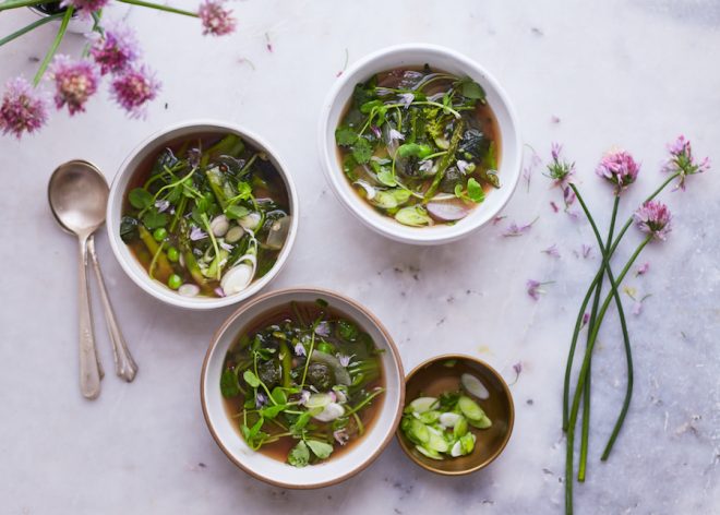 MISO SOUP with SPRING GREENS